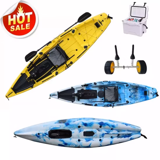 Wholesale Unique Deisgn 12 FT Propeller and Fin Pedal Fishing Kayak with Dual Pedal Drive System